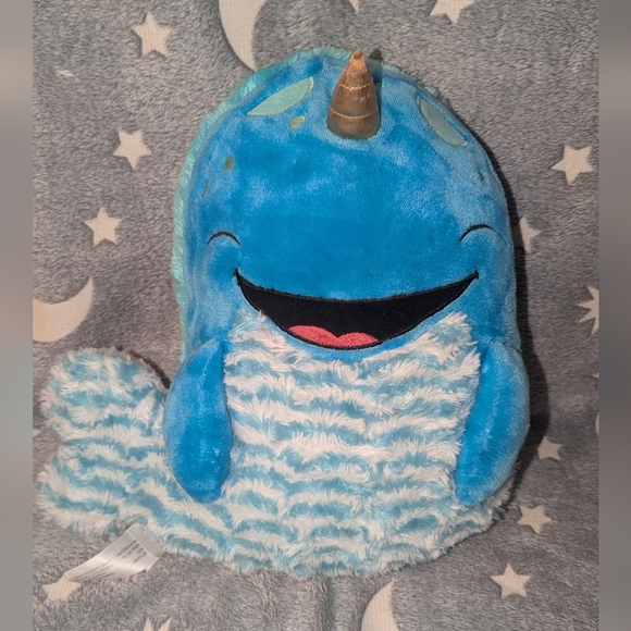 Super soft Narwhal to Mermaid reversible throw Pillow. - Picture 3 of 8